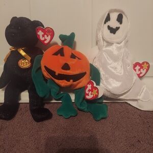 Lot Of 3 Halloween Beanie Babies
